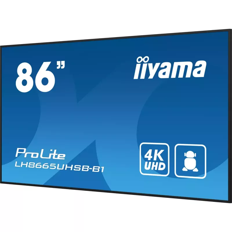 iiyama LH8665UHSB-B1 Signage Display Kiosk-Design 2,18 m (86 Zoll) LED Wi-Fi 800 cd/m² 4K Ultra HD Schwarz Integrierter Prozessor Android 11 24/7