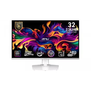 MSI MPG 321URXW QD-OLED Computer Monitor 80 cm (31,5 Zoll) 3840 x 2160 Pixel 4K Ultra HD Weiß