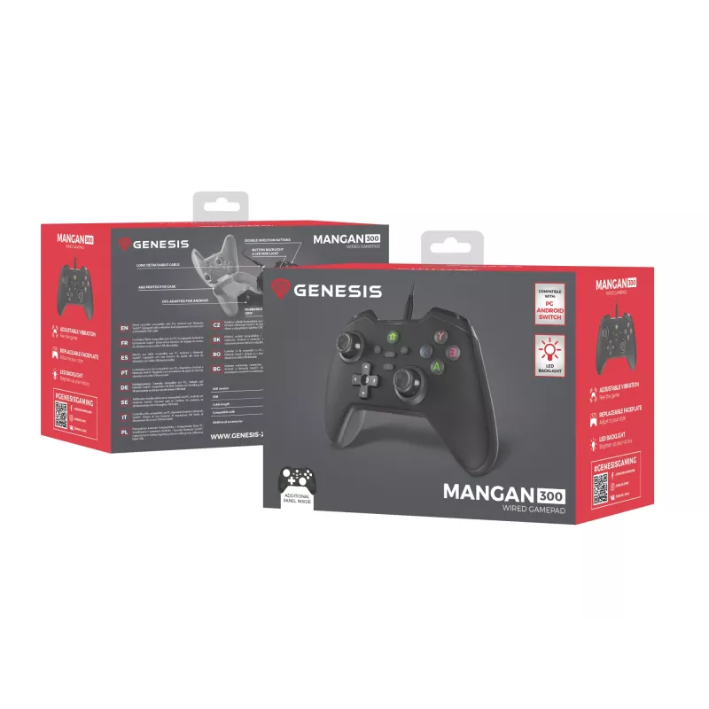 GENESIS Mangan 300 Schwarz USB Gamepad Analog / Digital Android, Nintendo Switch, PC