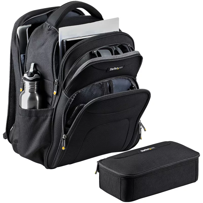 StarTech.com 17,3-Zoll-Laptop-Rucksack mit herausnehmbarem Zubehör-Organizer-Case – Professioneller IT-Tech-Rucksack für Arbeit/Reisen/Pendeln – Ergonomische Computertasche – Robustes ballistisches Nylon – Notebook-/Tablet-Fächer