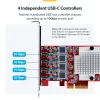 StarTech.com 4-Port USB Type-C PCIe-Karte, USB 3.2 10Gbps, USB-C PCI Express Erweiterungskarte, 4x unabhängige USB-Controller, Windows/Linux/macOS, TAA-konform