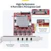 StarTech.com 4-Port USB Type-C PCIe-Karte, USB 3.2 10Gbps, USB-C PCI Express Erweiterungskarte, 4x unabhängige USB-Controller, Windows/Linux/macOS, TAA-konform