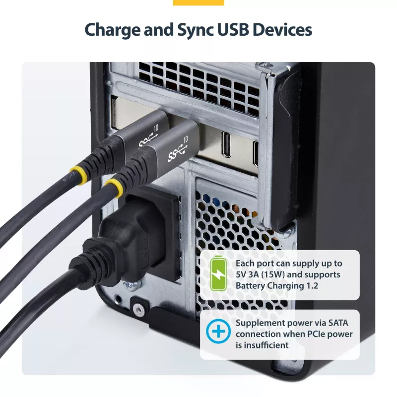 StarTech.com 4-Port USB Type-C PCIe-Karte, USB 3.2 10Gbps, USB-C PCI Express Erweiterungskarte, 4x unabhängige USB-Controller, Windows/Linux/macOS, TAA-konform