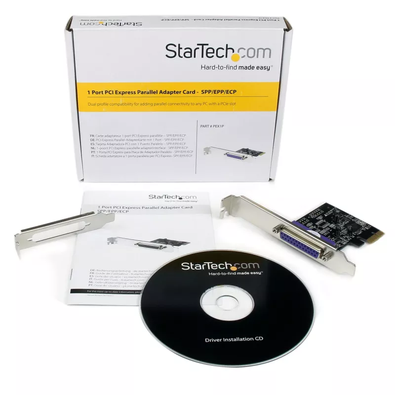 StarTech.com 1-Port Parallel PCIe-Karte - PCI Express zu Parallel DB25 Adapterkarte - Desktop Erweiterung LPT Controller für Drucker, Scanner & Plotter - SPP/ECP - Standard/Low Profile