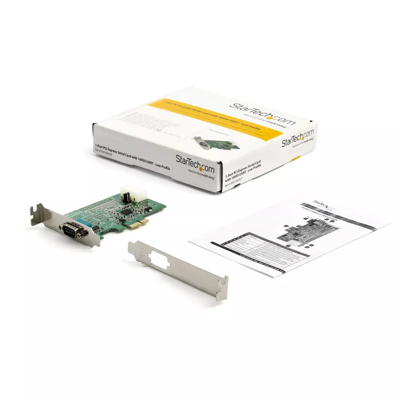 StarTech.com 1-Port PCI Express RS232 Serieller Adapter - PCIe RS232 Serieller Host-Controller - PCIe zu Seriell DB9 - 16950 UART - Low-Profile-Erweiterungskarte - Windows & Linux