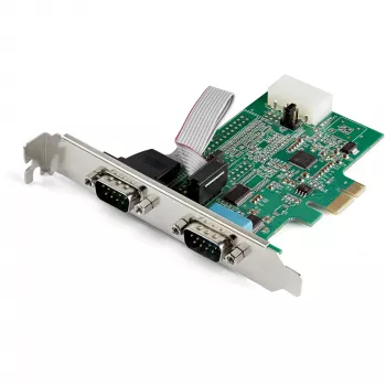 StarTech.com 2-Port PCI Express RS232 Serieller Adapter - PCIe RS232 Serieller Host-Controller - PCIe auf Dual Seriell DB9 Karte - 16950 UART - Erweiterungskarte - Windows & Linux