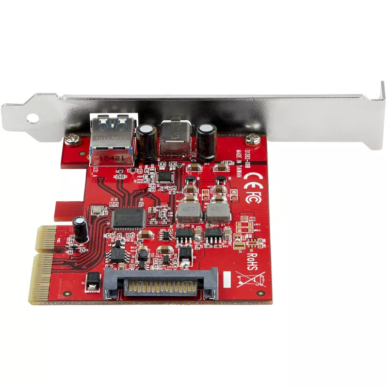 StarTech.com 2-Port 10Gbps USB-A & USB-C PCIe-Karte – USB 3. Einheit/Gen 2 PCI Express Typ C/A Host-Controller-Kartenadapter – USB 3. Einheit/Gen 2x1 PCIe-Erweiterungskarte – Windows, macOS, Linux