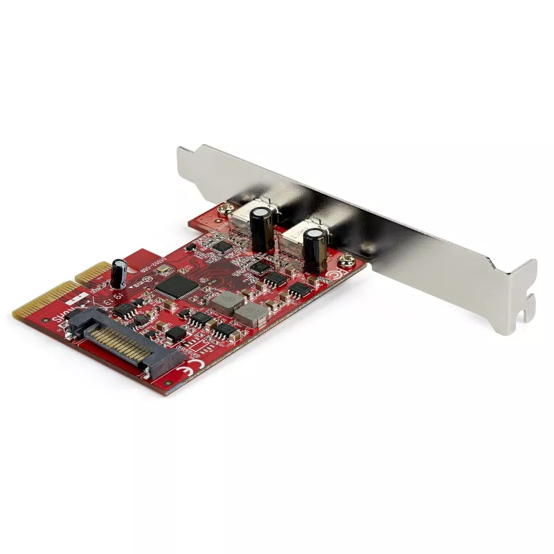 StarTech.com 2-Port USB 3.2 Gen 2 PCIe-Karte, USB-C 10Gbps SuperSpeed PCI Express 3.0 x4 Controller-Karte, USB Typ-C-Adapterkarte, Nur Daten, Windows/macOS/Linux, TAA