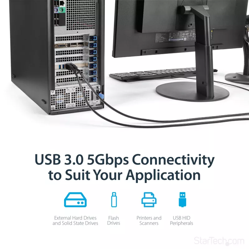 StarTech.com 4-Port USB 3.0 PCIe-Karte mit 4 dedizierten 5-Gbit/s-Kanälen (USB 3.1 Gen 1) – UASP – SATA-/LP4-Stromversorgung – PCI-Express-Adapterkarte