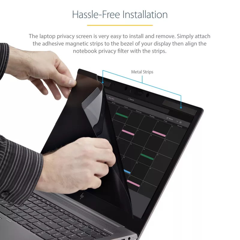 StarTech.com Laptop-Blickschutzfilter für 15.6 Zoll Notebook - Magnetischer, abnehmbarer Laptop-Display-Sicherheitsfilter - Blaulicht reduzierender Bildschirmschutz - 16:9 - Matt/Glänzend - +/-30 Grad