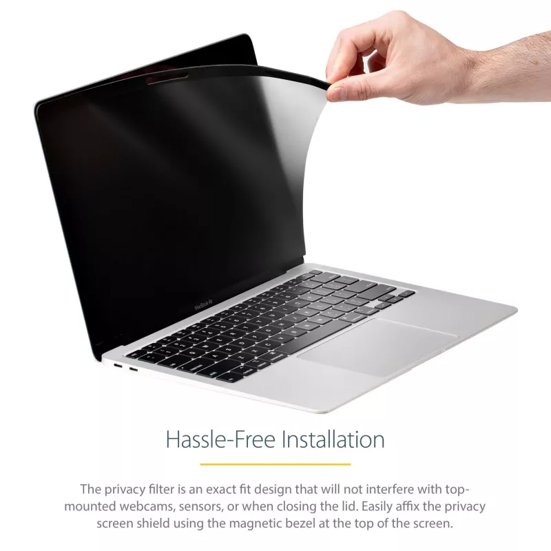 StarTech.com Laptop-Privatsphärenfilter für 13 inch MacBook Pro & MacBook Air – Magnetischer, abnehmbarer Sicherheitsfilter – Blaulichtreduzierender Bildschirmschutz 16:10 – Matt/Glänzend – +/-30 Grad