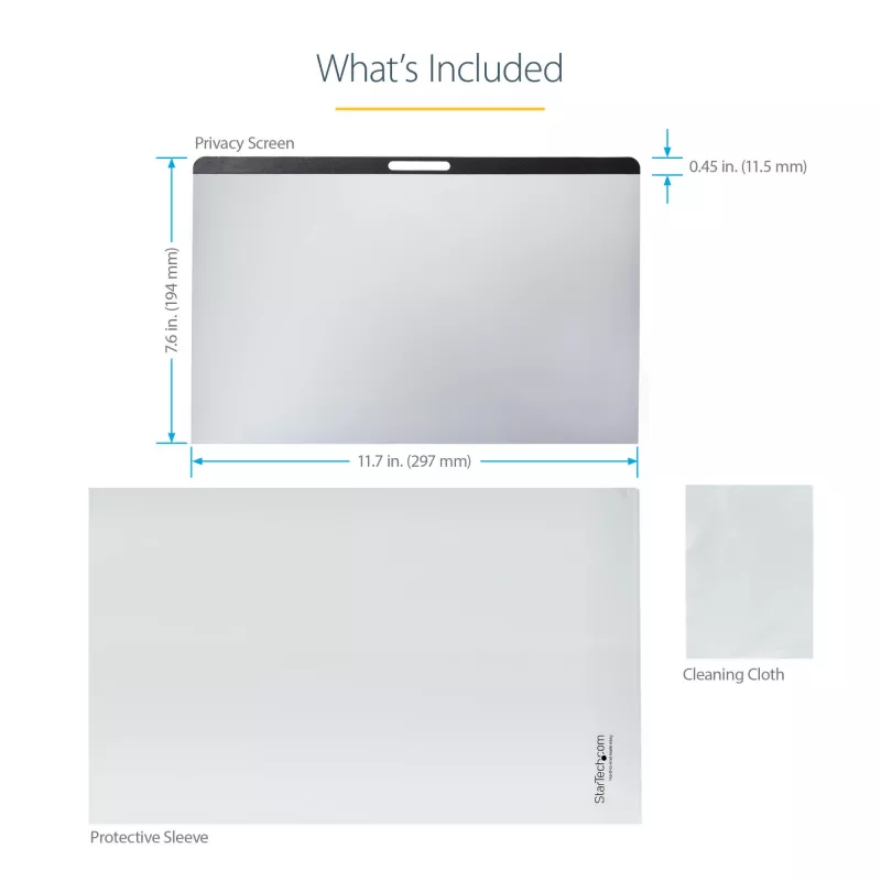 StarTech.com Laptop-Privatsphärenfilter für 13 inch MacBook Pro & MacBook Air – Magnetischer, abnehmbarer Sicherheitsfilter – Blaulichtreduzierender Bildschirmschutz 16:10 – Matt/Glänzend – +/-30 Grad