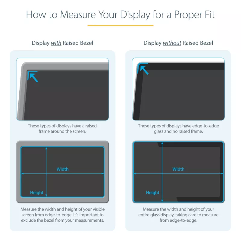 StarTech.com Monitor-Privatsphärenfilter für 61 cm (24 inch) PC-Display – Computer-Blickschutzfilter – Blaulichtreduzierender Displayschutzfilm – 16:9 Widescreen – Matt/Glänzend – ±30 Grad