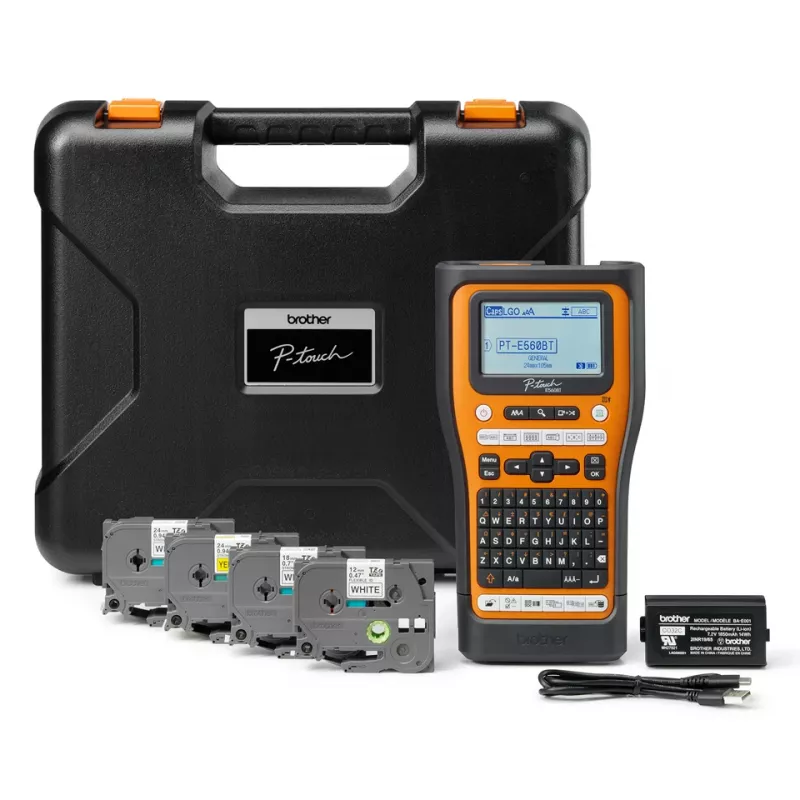 Brother PT-E560BTSP Etikettendrucker Thermotransfer 180 x 180 DPI 30 mm/s Kabelgebunden & Kabellos HSE/TZe Bluetooth QWERTY