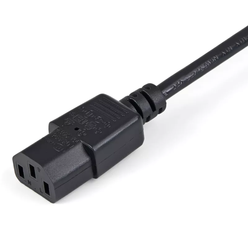 StarTech.com 1m Stromverlängerungskabel, C14 auf C13, 10A 125V, 18AWG, Computer-Stromverlängerungskabel, IEC-320-C14 auf IEC-320-C13 AC-Stromkabelverlängerung für Netzteile, UL-gelistet