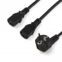 StarTech.com 2m (6ft) Computer-Netzkabel Y-Kabel, 18AWG, EU Schuko auf 2x C13, 10A 250V, Schwarz Ersatz-AC-Netzkabel, Drucker-Netzkabel, PC-Netzteilkabel, Monitor-Netzkabel – UL-gelistet