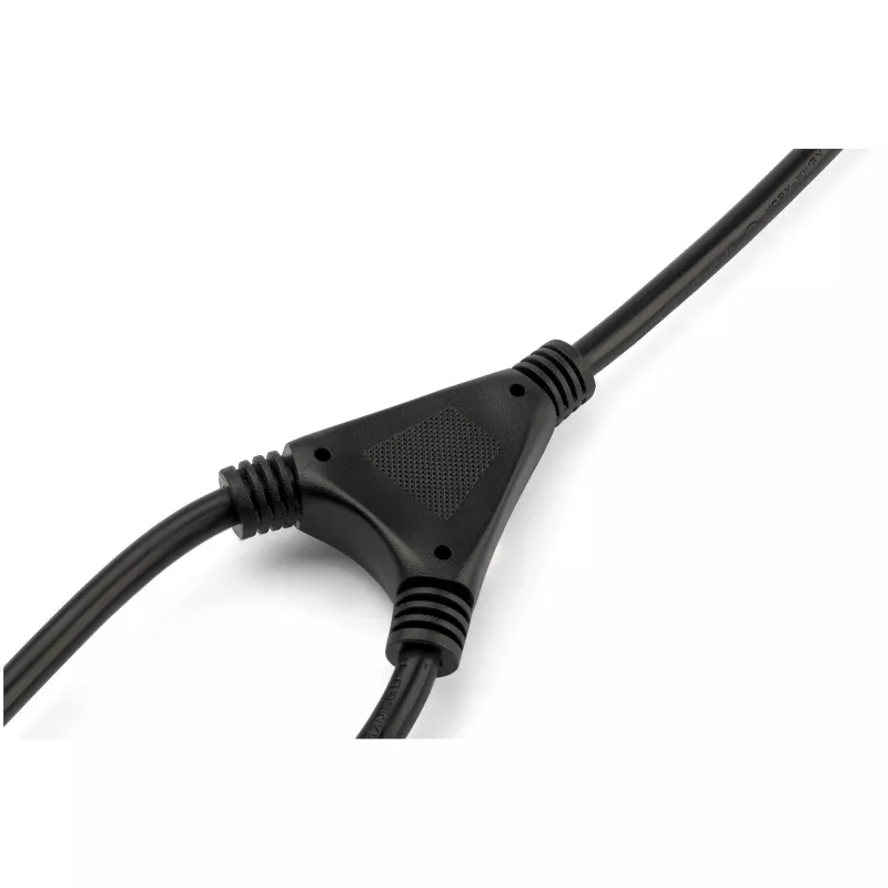 StarTech.com 2m (6ft) Computer-Netzkabel Y-Kabel, 18AWG, EU Schuko auf 2x C13, 10A 250V, Schwarz Ersatz-AC-Netzkabel, Drucker-Netzkabel, PC-Netzteilkabel, Monitor-Netzkabel – UL-gelistet