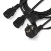 StarTech.com 2m (6ft) Computer-Netzkabel Y-Kabel, 18AWG, EU Schuko auf 2x C13, 10A 250V, Schwarz Ersatz-AC-Netzkabel, Drucker-Netzkabel, PC-Netzteilkabel, Monitor-Netzkabel – UL-gelistet