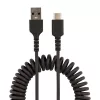 StarTech.com 50cm (20in) USB-A-auf-C-Ladekabel, Spiralkabel Heavy Duty Schnellladen & Sync, Hochwertiges USB-2.0-A-auf-USB-Typ-C-Kabel, Robustes Aramidfaser, Langlebiges Stecker-auf-Stecker-USB-Kabel