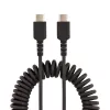 StarTech.com 1m USB-C-Ladekabel, Spiralkabel, Heavy Duty, schnelles Laden & Synchronisieren, USB-2.0-Typ-C-Kabel, robuste Aramidfaser, langlebiges Stecker-auf-Stecker-USB-Kabel, schwarz