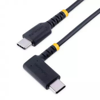 StarTech.com 1,8 m (6 ft) USB-C-Ladekabel, rechtwinklig – 60 W PD 3 A – robustes USB-C-Schnellladekabel – Schwarz, USB 2.0 Type-C – langlebige Aramidfaser – USB-Ladekabel