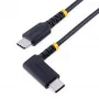 StarTech.com 30cm USB-C-Ladekabel mit rechtem Winkel – 60W PD 3A – robuster Schnelllade-USB-C-Kabel – Schwarz USB 2.0 Type-C – verstärkt mit Aramidfaser – USB-Ladekabel
