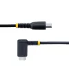 StarTech.com 30cm USB-C-Ladekabel mit rechtem Winkel – 60W PD 3A – robuster Schnelllade-USB-C-Kabel – Schwarz USB 2.0 Type-C – verstärkt mit Aramidfaser – USB-Ladekabel