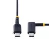 StarTech.com 30cm USB-C-Ladekabel mit rechtem Winkel – 60W PD 3A – robuster Schnelllade-USB-C-Kabel – Schwarz USB 2.0 Type-C – verstärkt mit Aramidfaser – USB-Ladekabel