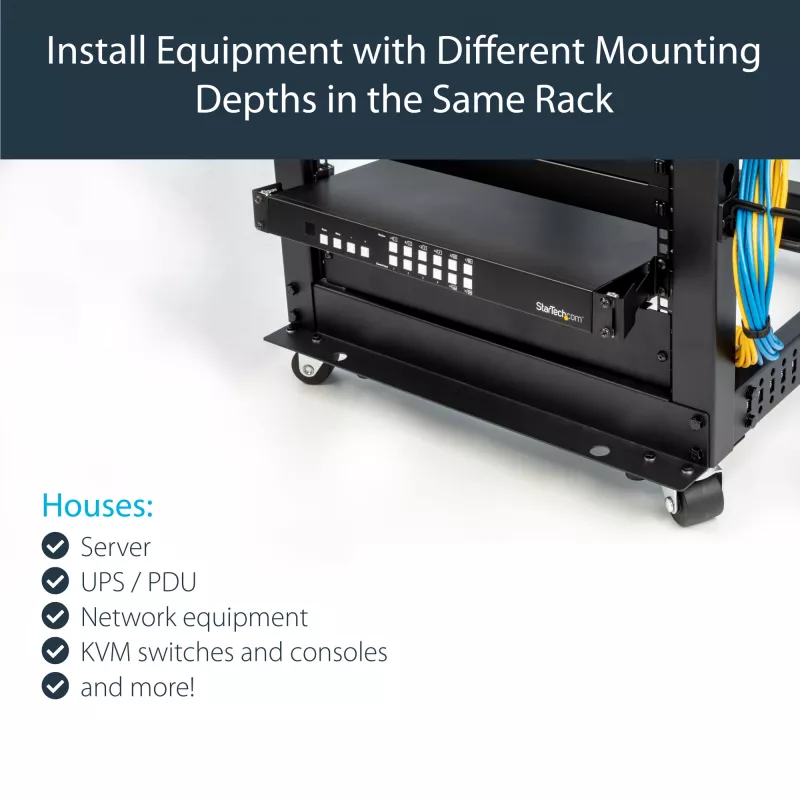 StarTech.com Rail Depth Adapter Kit for Server Racks - 1U
