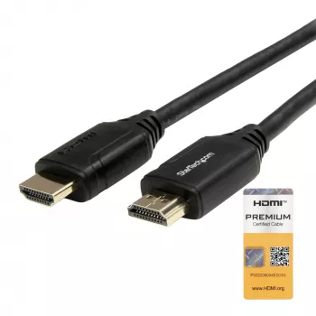 StarTech.com 6ft (2m) Slim HDMI 2.0 Kabel, flexibles Premium-zertifiziertes HDMI-Kabel mit Ethernet, UHD 4K 60Hz HDR10, langlebiges Aramidfaser-Design mit TPE-Mantel