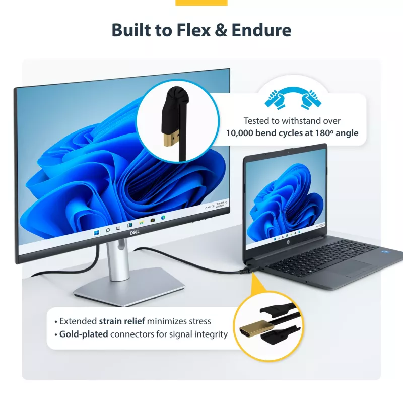 StarTech.com 6ft (2m) Slim HDMI 2.0 Kabel, flexibles Premium-zertifiziertes HDMI-Kabel mit Ethernet, UHD 4K 60Hz HDR10, langlebiges Aramidfaser-Design mit TPE-Mantel