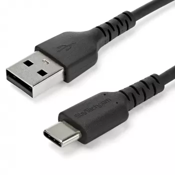 StarTech.com 1m USB-A auf USB-C Ladekabel – Robustes Schnelllade- & Synchronisationskabel USB 2.0 auf USB Typ C – Strapazierfähiger TPE-Mantel Aramidfaser M/M 3A Schwarz – Samsung S10, iPad Pro, Pixel