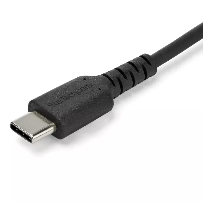 StarTech.com 1m USB-A auf USB-C Ladekabel – Robustes Schnelllade- & Synchronisationskabel USB 2.0 auf USB Typ C – Strapazierfähiger TPE-Mantel Aramidfaser M/M 3A Schwarz – Samsung S10, iPad Pro, Pixel