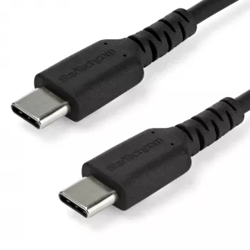StarTech.com 1m USB-C-Ladekabel – Robustes Schnelllade- & Sync-USB-2.0-Typ-C-auf-USB-C-Laptop-Ladekabel – TPE-Mantel Aramidfaser M/M 60 W Schwarz – Samsung S10 S20 iPad Pro MS Surface