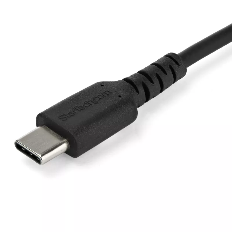 StarTech.com 1m USB-C-Ladekabel – Robustes Schnelllade- & Sync-USB-2.0-Typ-C-auf-USB-C-Laptop-Ladekabel – TPE-Mantel Aramidfaser M/M 60 W Schwarz – Samsung S10 S20 iPad Pro MS Surface