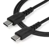 StarTech.com 1m USB-C-Ladekabel – Robustes Schnelllade- & Sync-USB-2.0-Typ-C-auf-USB-C-Laptop-Ladekabel – TPE-Mantel Aramidfaser M/M 60 W Schwarz – Samsung S10 S20 iPad Pro MS Surface