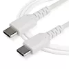 StarTech.com 2m USB-C Ladekabel – Robustes Schnelllade- & Sync-USB-2.0-Typ-C-auf-USB-C-Laptop-Ladekabel – TPE-Mantel Aramidfaser M/M 60W Weiß – Samsung S10 S20 iPad Pro MS Surface