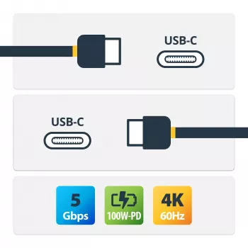StarTech.com 2m USB-C-Kabel, gewinkelt, USB 5Gbps, 100W (5A) Power Delivery, 4K 60Hz DP Alt Mode, robustes USB-C-Kabel – Thunderbolt-kompatibel