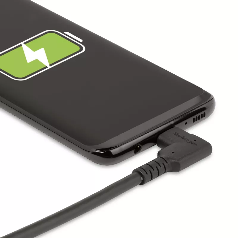 StarTech.com 2m USB-C-Kabel, gewinkelt, USB 5Gbps, 100W (5A) Power Delivery, 4K 60Hz DP Alt Mode, robustes USB-C-Kabel – Thunderbolt-kompatibel