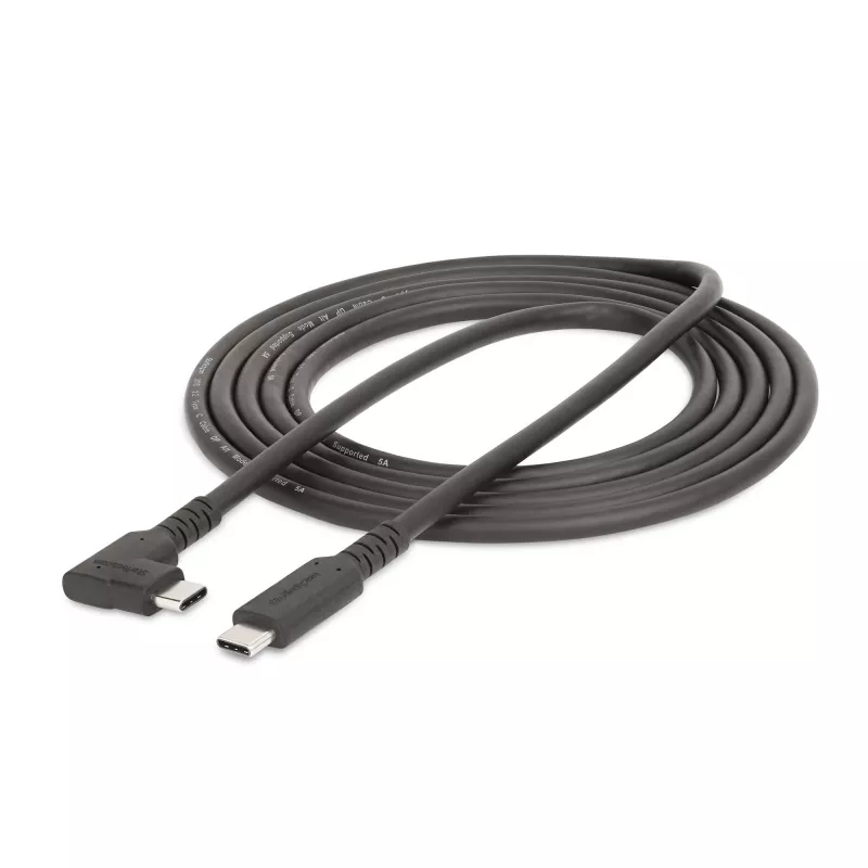 StarTech.com 2m USB-C-Kabel, gewinkelt, USB 5Gbps, 100W (5A) Power Delivery, 4K 60Hz DP Alt Mode, robustes USB-C-Kabel – Thunderbolt-kompatibel