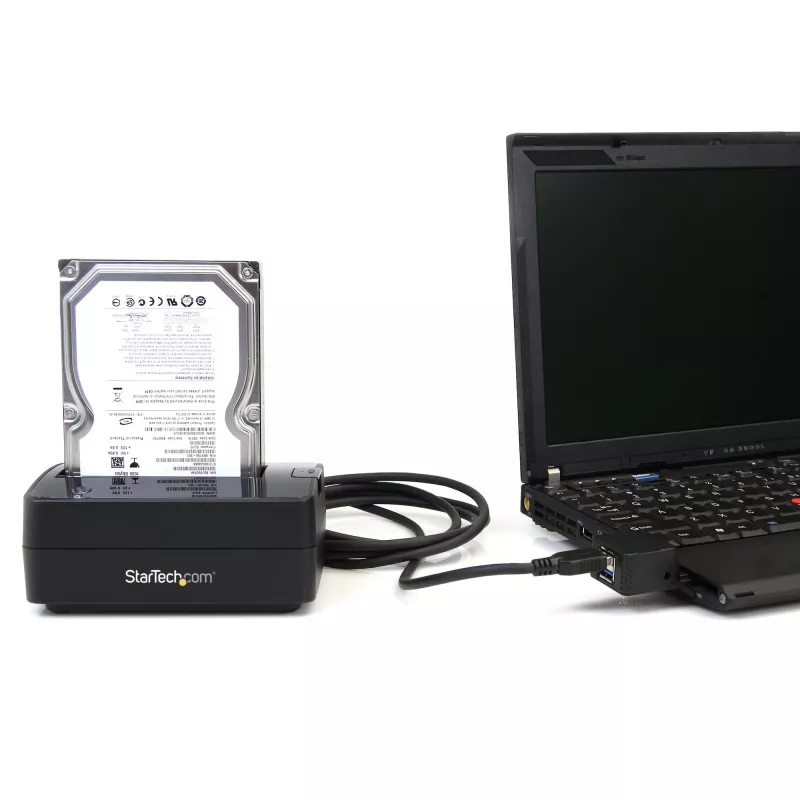 StarTech.com Single Bay USB 3.0 auf SATA Festplatten-Dockingstation, USB 3.0 (5 Gbit/s) Festplatten-Dock, externe 2,5/3,5 Zoll SATA I/II/III HDD/SSD Dockingstation, Top-Loading Festplatten-Einschub