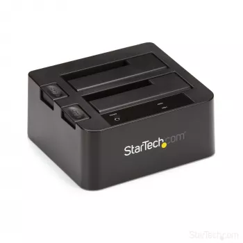 StarTech.com Dual-Bay USB 3.2 Gen 2 auf SATA Festplatten-Dockingstation, USB 10Gbps Festplatten-Dock, externes 2,5/3,5 Zoll SATA I/II/III SSD/HDD Dockingstation, Hot-Swap Festplatteneinschub, Top-Loading