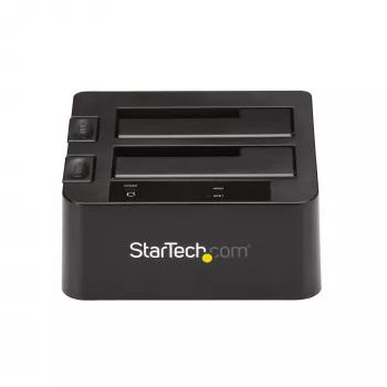 StarTech.com Dual-Bay USB 3.2 Gen 2 auf SATA Festplatten-Dockingstation, USB 10Gbps Festplatten-Dock, externes 2,5/3,5 Zoll SATA I/II/III SSD/HDD Dockingstation, Hot-Swap Festplatteneinschub, Top-Loading