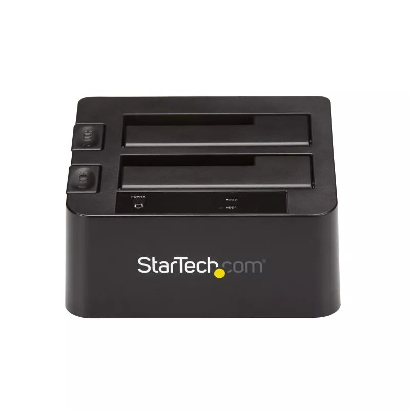 StarTech.com Dual-Bay USB 3.2 Gen 2 auf SATA Festplatten-Dockingstation, USB 10Gbps Festplatten-Dock, externes 2,5/3,5 Zoll SATA I/II/III SSD/HDD Dockingstation, Hot-Swap Festplatteneinschub, Top-Loading