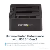 StarTech.com Dual-Bay USB 3.2 Gen 2 auf SATA Festplatten-Dockingstation, USB 10Gbps Festplatten-Dock, externes 2,5/3,5 Zoll SATA I/II/III SSD/HDD Dockingstation, Hot-Swap Festplatteneinschub, Top-Loading
