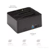 StarTech.com Dual-Bay USB 3.2 Gen 2 auf SATA Festplatten-Dockingstation, USB 10Gbps Festplatten-Dock, externes 2,5/3,5 Zoll SATA I/II/III SSD/HDD Dockingstation, Hot-Swap Festplatteneinschub, Top-Loading