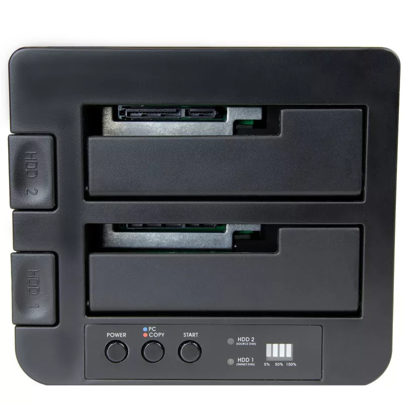 StarTech.com Standalone Festplatten-Duplizierer, Dual-Bay HDD/SSD Kloner/Kopierer, USB 3.1 (10 Gbit/s) zu SATA III HDD/SSD Dockingstation, Festplatten-Duplizierer-Dock, Festplatten-Kloner