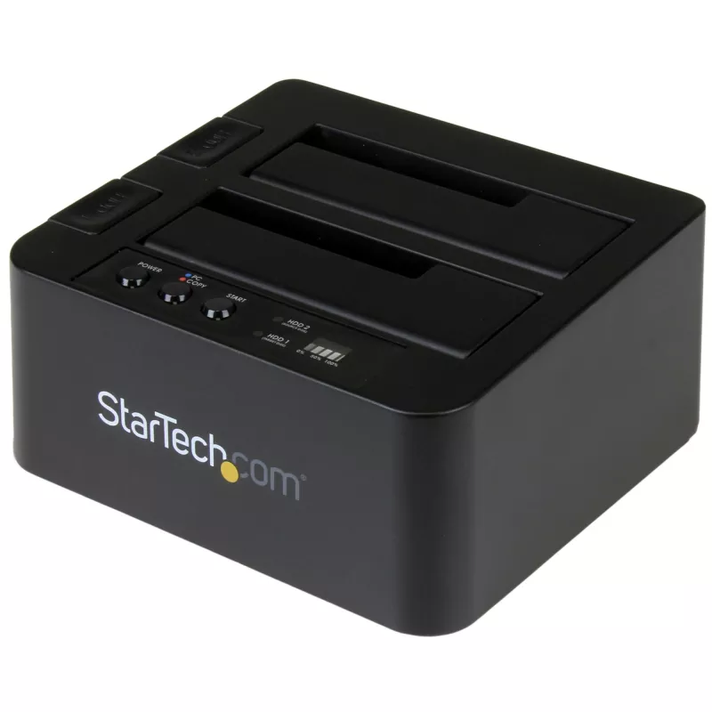 StarTech.com Standalone Festplatten-Duplizierer, Dual-Bay HDD/SSD Kloner/Kopierer, USB 3.1 (10 Gbit/s) zu SATA III HDD/SSD Dockingstation, Festplatten-Duplizierer-Dock, Festplatten-Kloner
