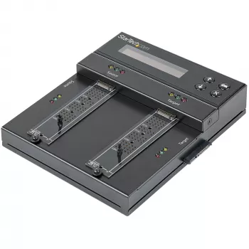 StarTech.com Eigenständiger M.2 SATA & M.2 NVMe Duplizierer und Löscher - HDD/SSD Kloner/Wiper für M.2 PCIe AHCI/NVMe, M.2 SATA, 2,5/3,5 Zoll SATA-Laufwerke - Externer Festplattenlöscher/Duplizierer, TAA