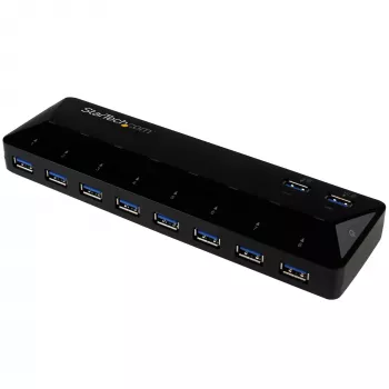 StarTech.com 10-Port USB 3.0 Hub mit Lade- und Sync-Ports – 2 x 1,5A-Ports~10-Port USB 3.0 Hub mit Lade- und Sync-Ports – 5Gbps – 2 x 1,5A-Ports